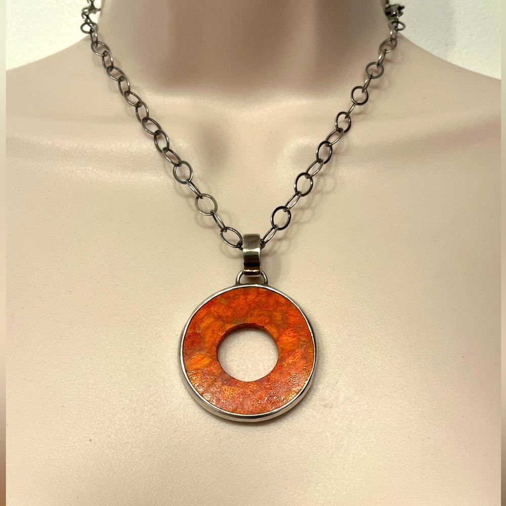 Vintage! RARE! Silpada retired sponge coral sterling necklace N1564